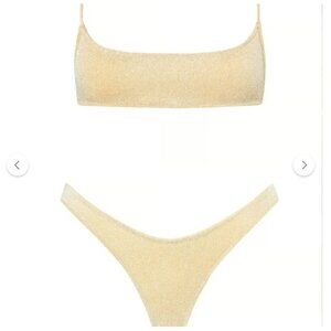 NWT Triangl Maia Gold Bikini Set & Fanny Pack XS